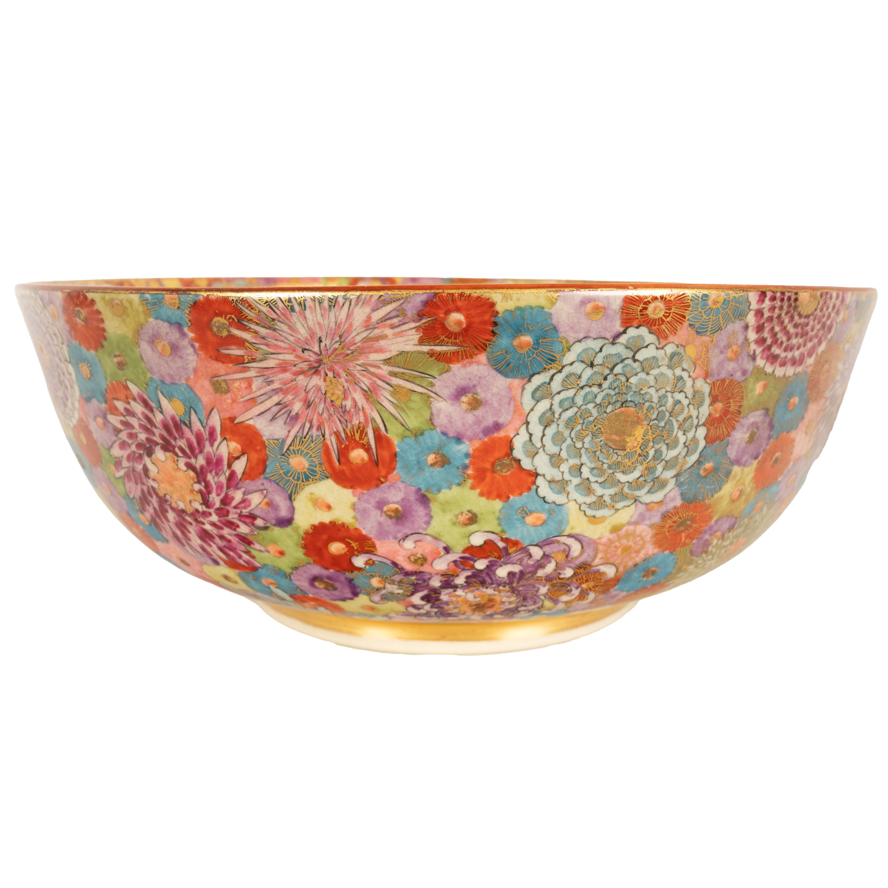 Antique Meiji Japanese Satsuma Porcelain Hand Painted Millefleur