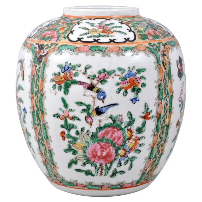 Antique 19th Century Chinese Famille Rose Porcelain Ginger Jar, Circa 1850