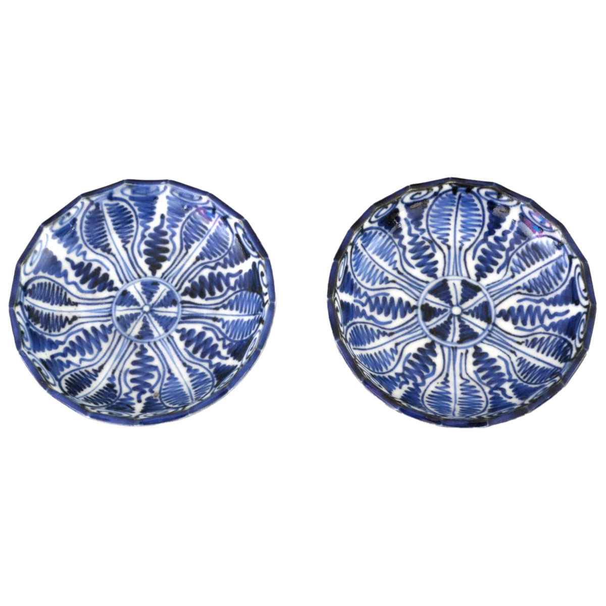 Pair of Antique Japanese Blue and White Imari Plates, Meiji Period, Circa 1880