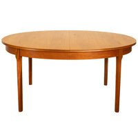 Mid Century Modern Danish Style Teak Butterfly Leaf Extending Dining Table 1960