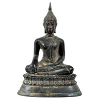 Antique Early 19th Century Southeast Asian Cast Bronze Buddha Statue Sculpture circa 1800