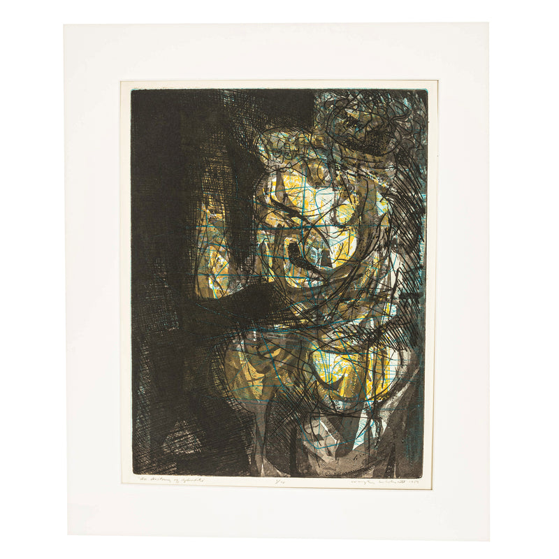 African American Abstract Expressionist Etching Aquatint "Anatomy of Aphrodite" by Warrington Colescott, 1959