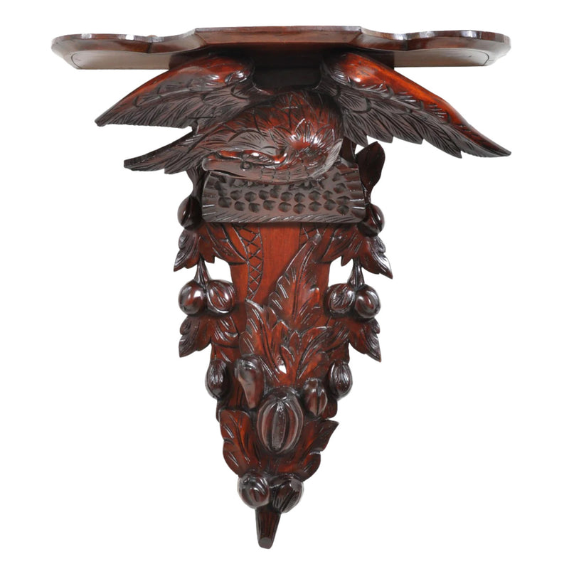 Large Antique Carved German Black Forest Walnut Eagle Wall Bracket, Circa 1875