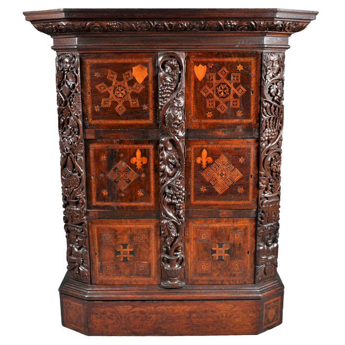 Antique Flemish / Dutch Walnut Marquetry Royal Manuscript Cabinet, circa 1680