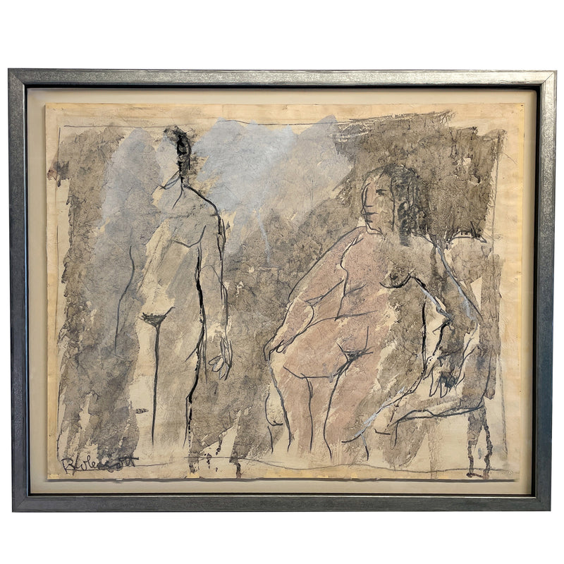 African American Painting Two Female Nudes "Conversation"by Robert Colescott, 1959 Smith Tower Gallery