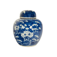 Antique 19th C Chinese Qing Porcelain Blue & White Ginger Jar Cover Kangxi 1850