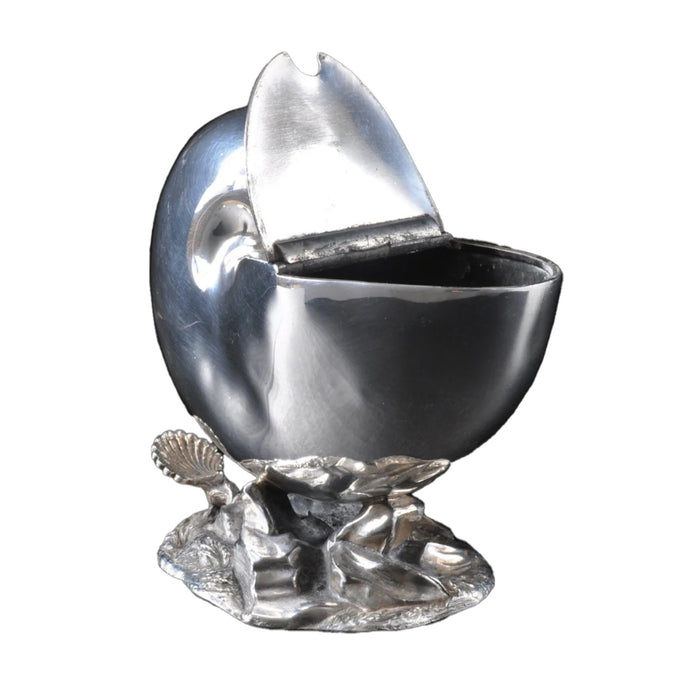 Antique Sheffield Silver Plate Nautilus Shell Spoon-Warmer, Circa 1860