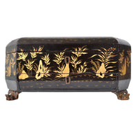 Antique Chinese Export Lacquer Work Sewing Box, Circa 1830