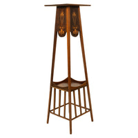 Antique Art Nouveau Inlaid Mahogany Leonard Wyburd Liberty & Co Plant Stand 1905