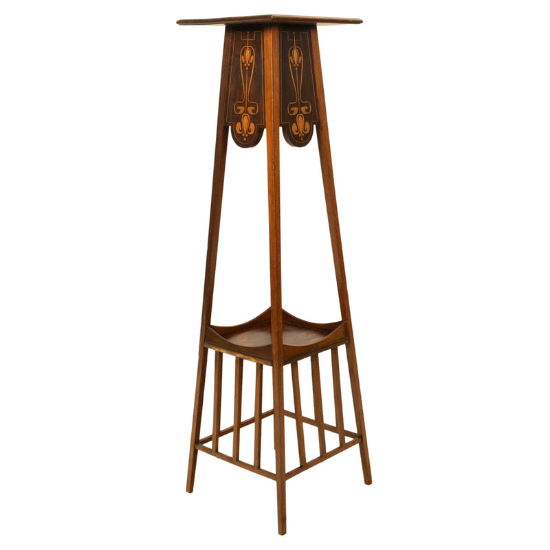 Antique Art Nouveau Inlaid Mahogany Leonard Wyburd Liberty & Co Plant Stand 1905