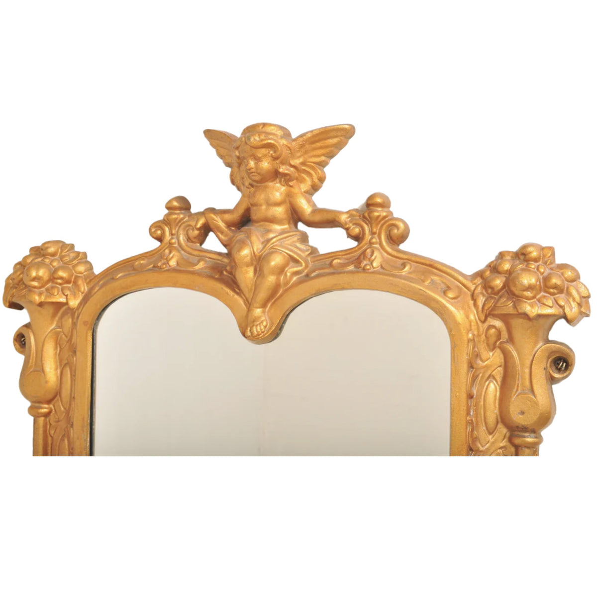 Fine Antique French Bronze & Tiled Wall Mirror, Circa 1890