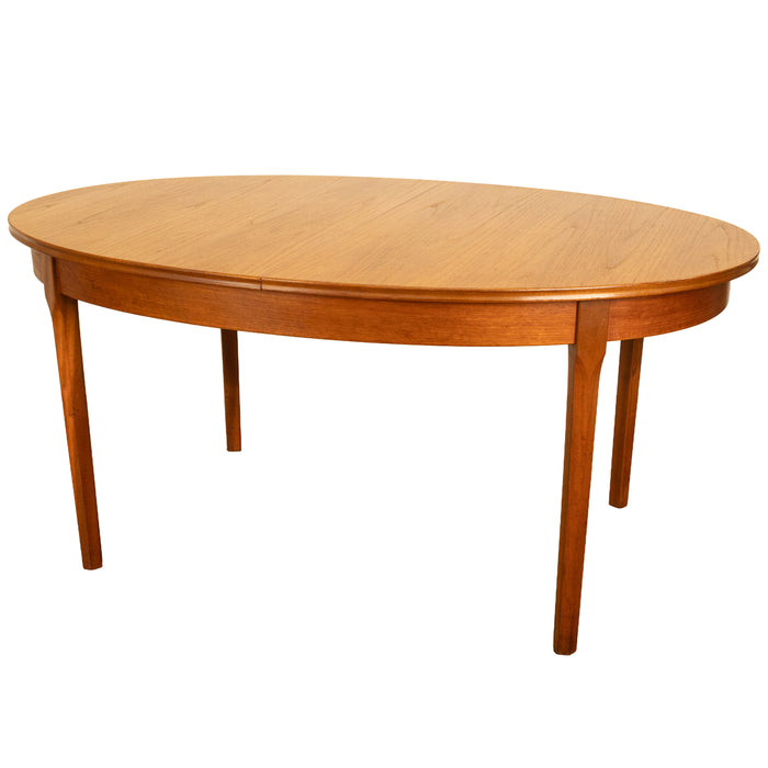Mid Century Modern Danish Style Teak Butterfly Leaf Extending Dining Table 1960