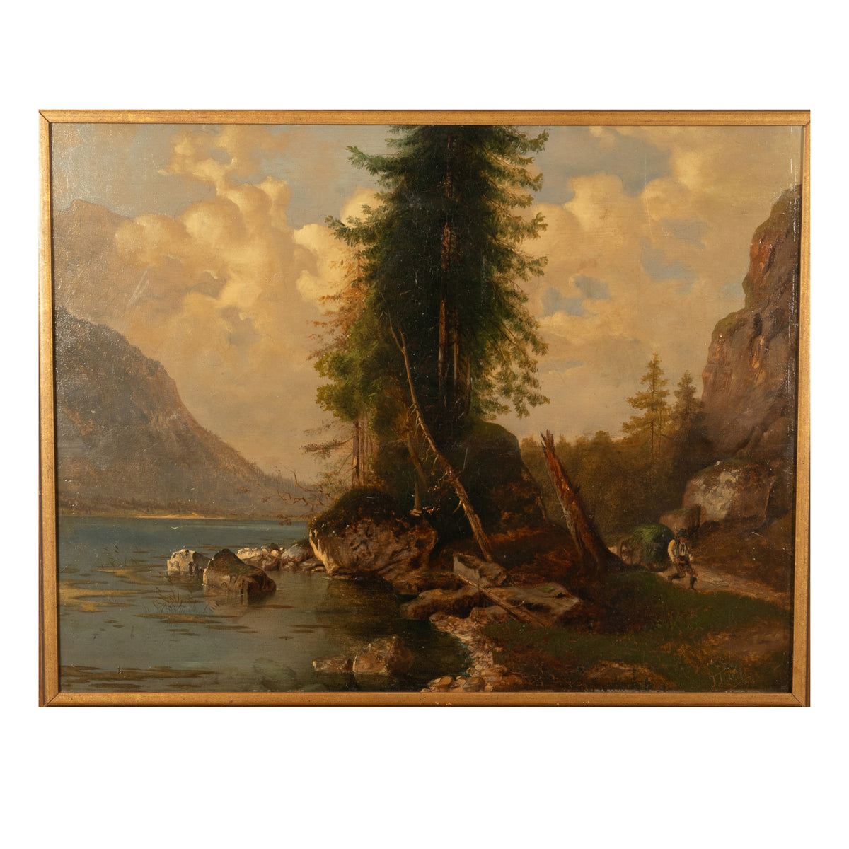 Antique Oil on Canvas Painting Jean-Michel Cels (1819–1894), Circa 1850