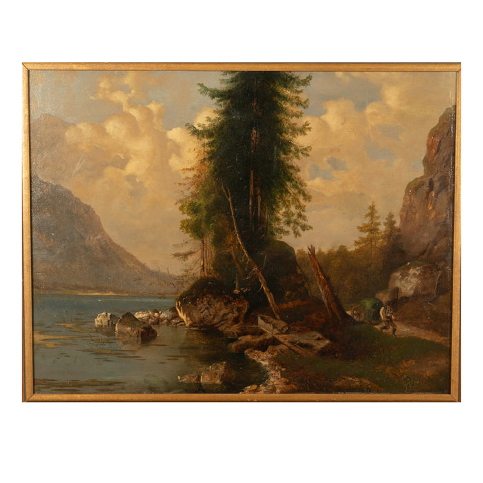 Antique Oil on Canvas Painting Jean-Michel Cels (1819–1894), Circa 1850