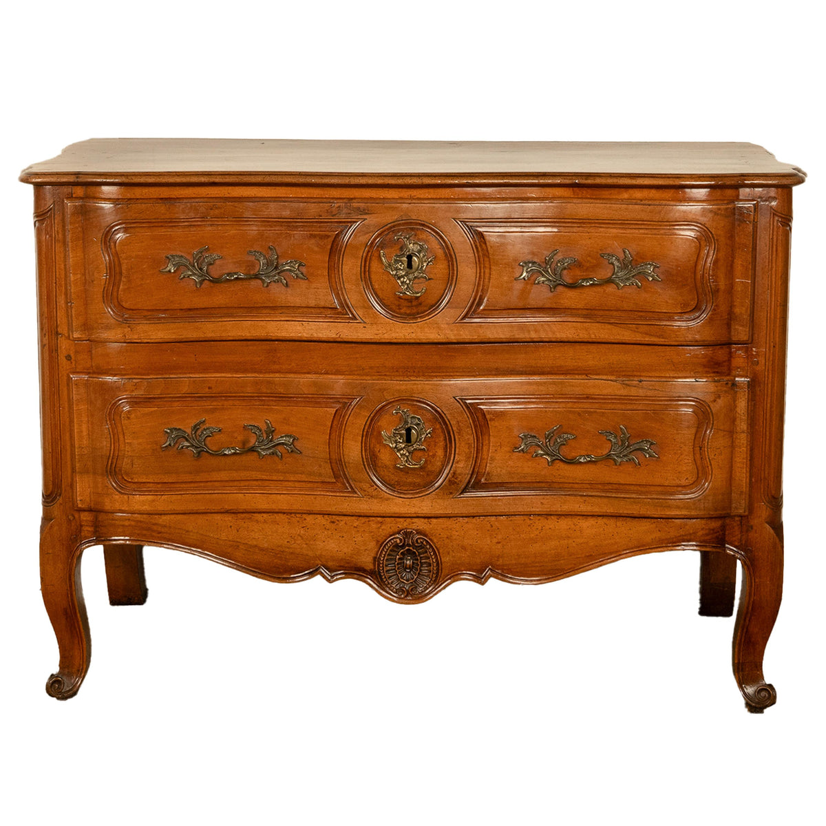 Antique 18th Century Louis XV French Provincial Rococo Cherry Commode Chest 1750