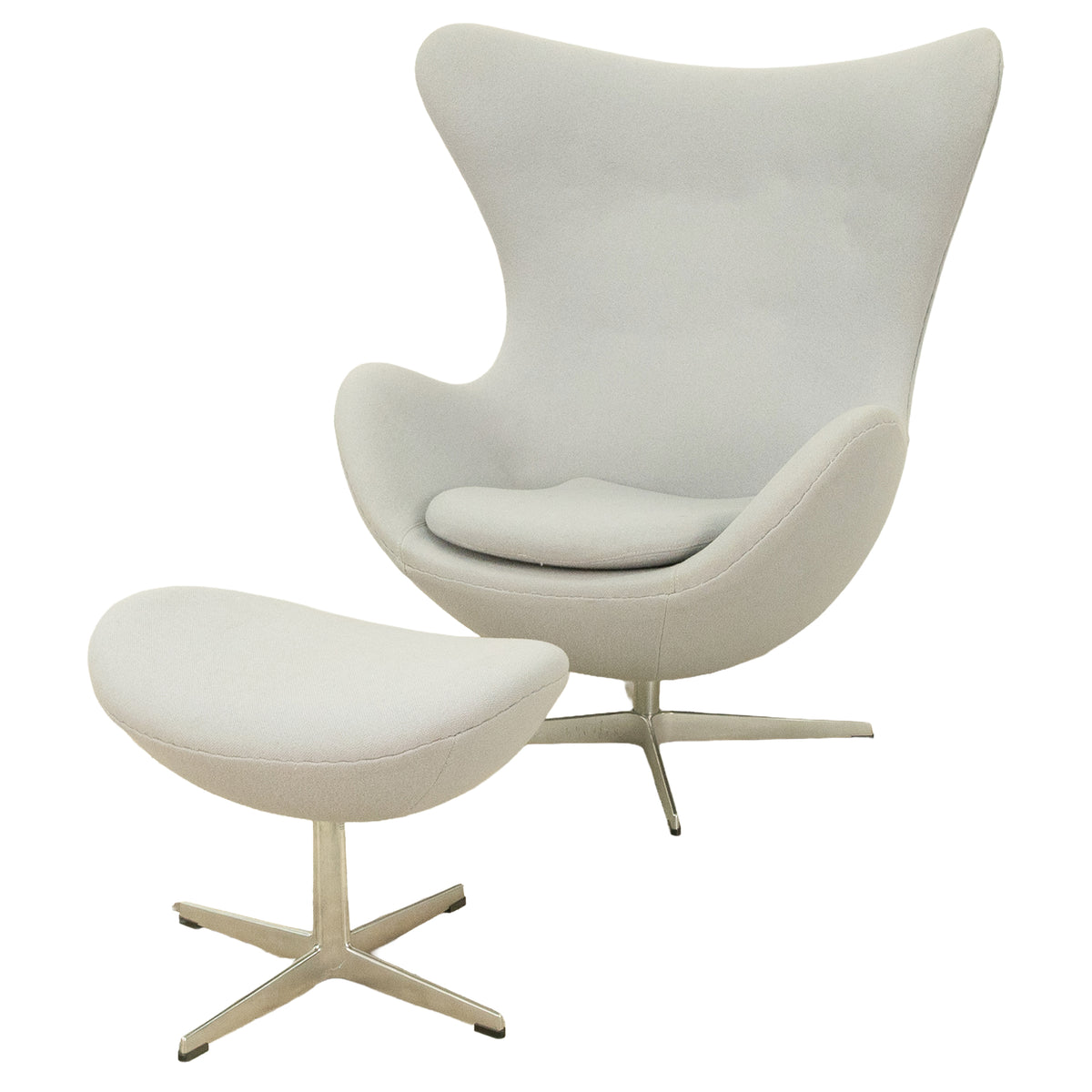 Mid Century Modern Egg Lounge Chair & Ottoman Arne Jacobsen for Fritz Hansen
