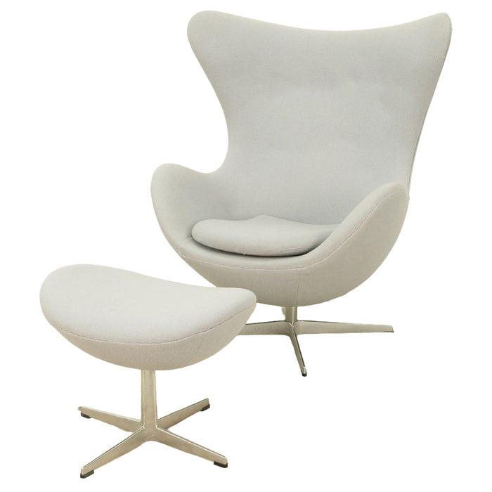 Mid Century Modern Egg Lounge Chair & Ottoman Arne Jacobsen for Fritz Hansen