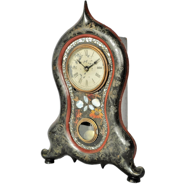 Antique American Empire Period Cast Iron Clock, Circa 1860