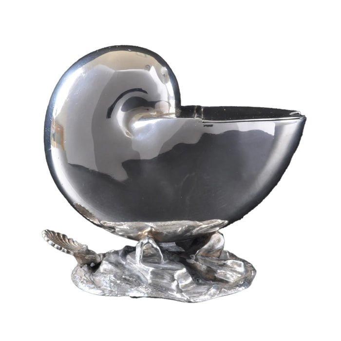 Antique Sheffield Silver Plate Nautilus Shell Spoon-Warmer, Circa 1860