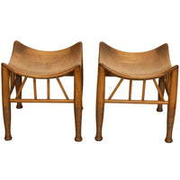 Pair Antique Thebes Egyptian Revival Arts & Crafts Stools Liberty & Co 1900