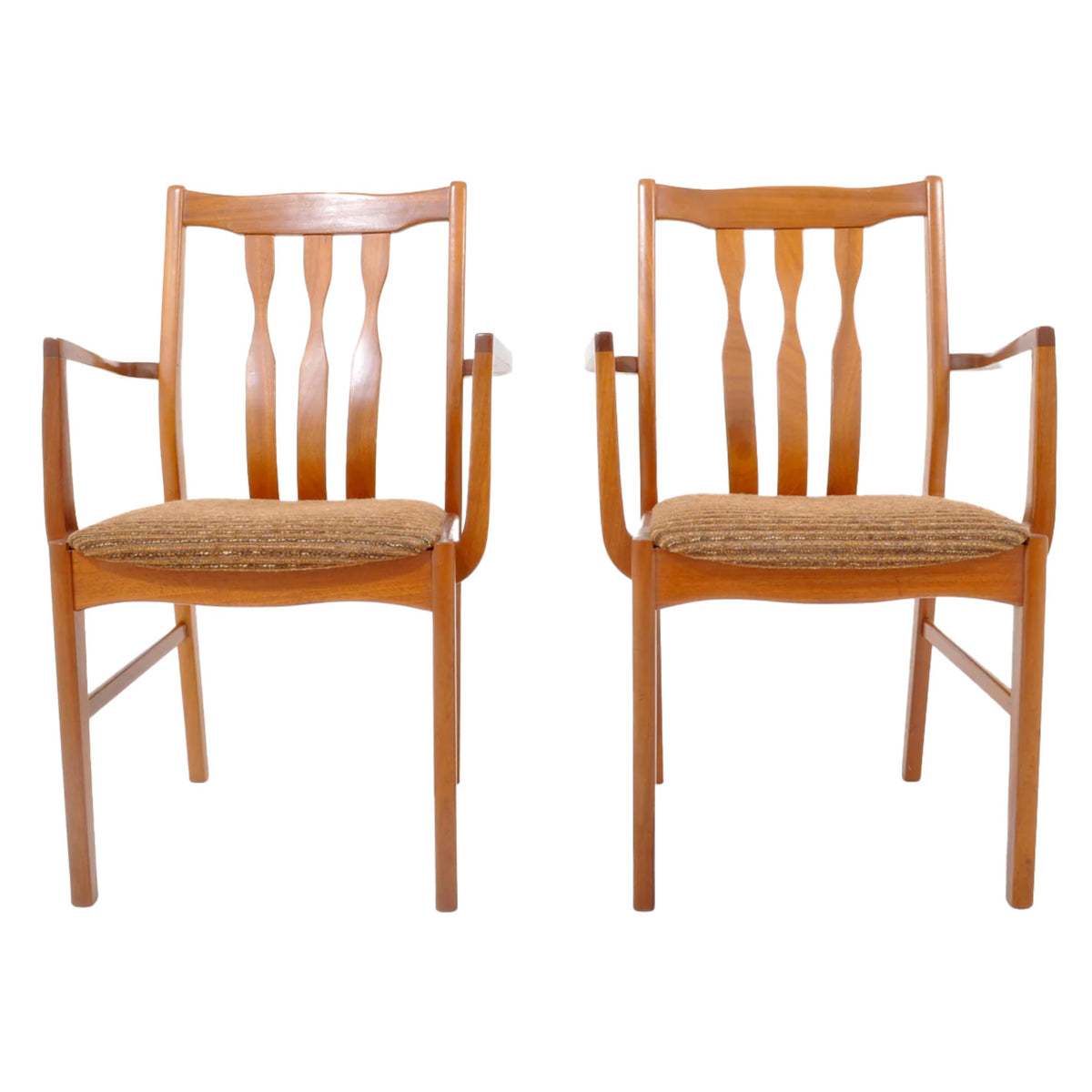 Pair of Mid-Century Modern Captain's/Arm Chairs in Teak, 1960s