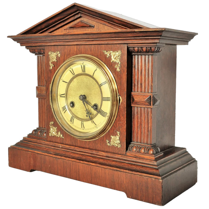 Junghans 8 Day Time & Strike Clock in Architectural Case, Circa 1900