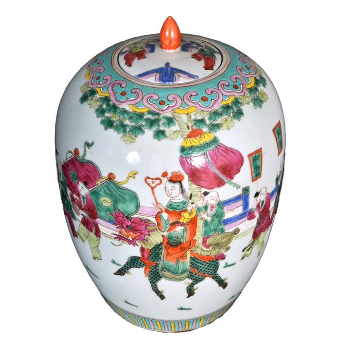 Antique Chinese Qing Dynasty Porcelain Ginger Jar, Circa 1890