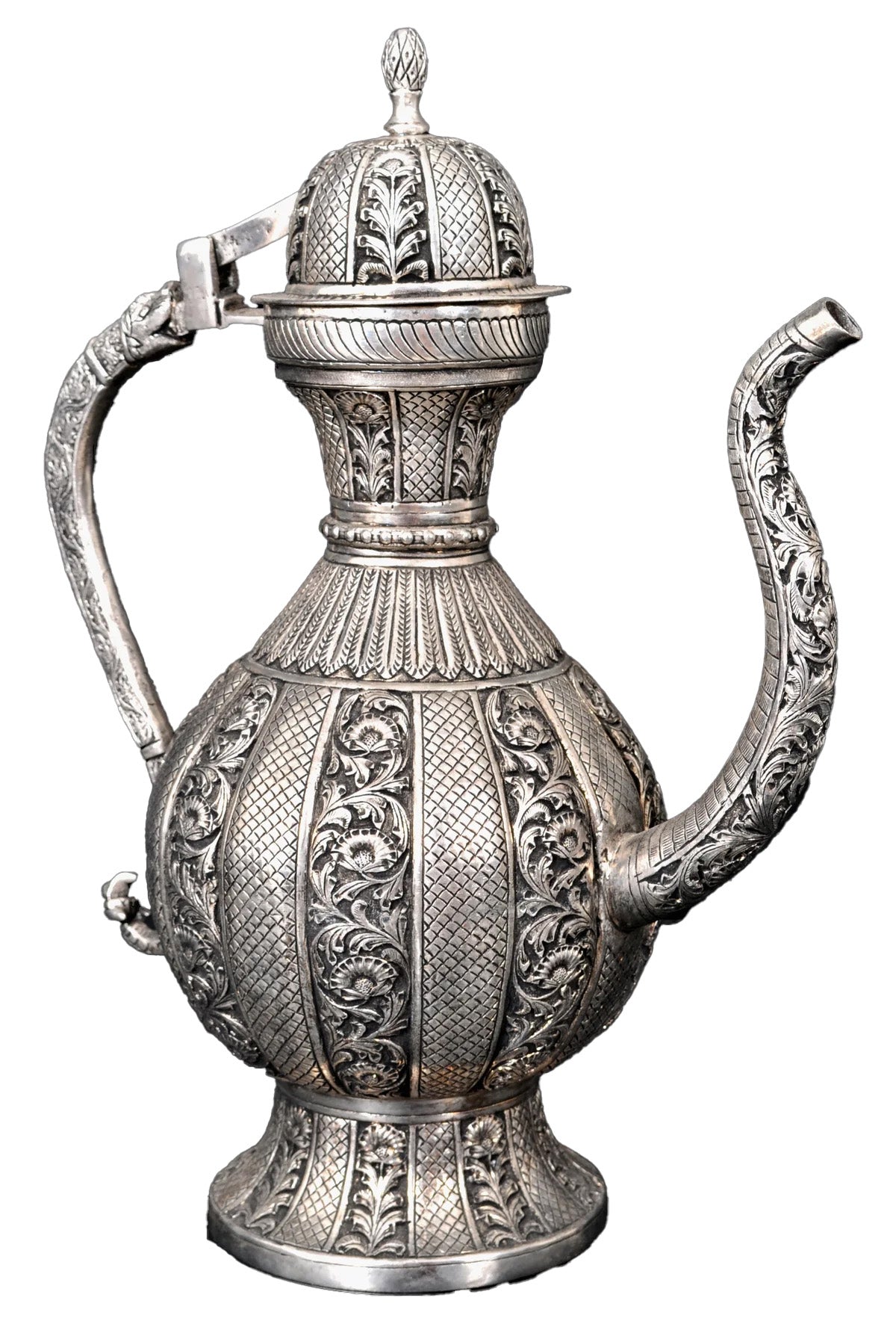 Large Antique Islamic Persian Qajar Period Ottoman Engraved Silver