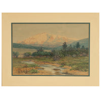 Antique Impressionist Painting "Spanish Peaks" Colorado Mountain Landscape by Charles Partridge Adams 1900