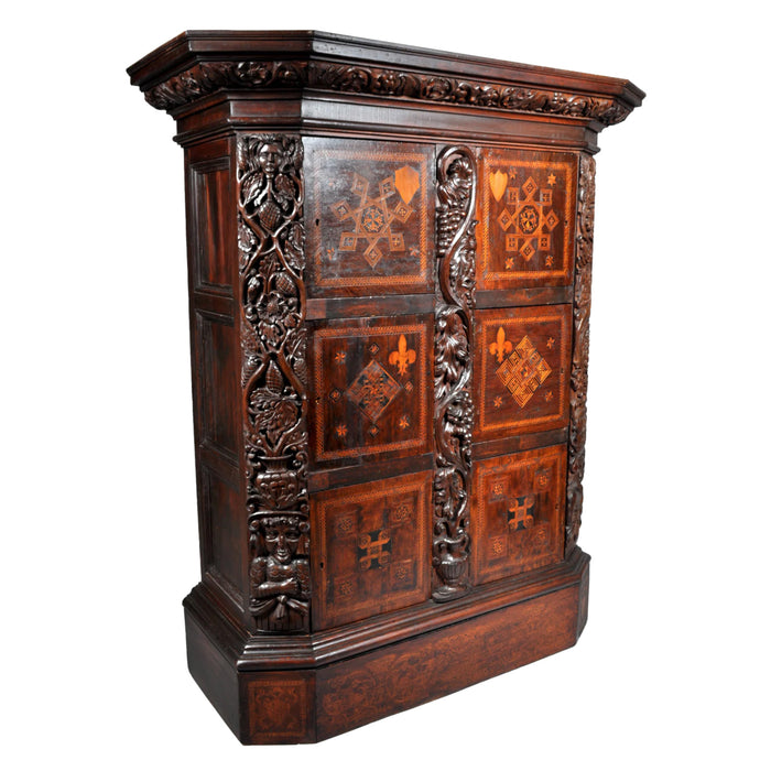 Antique Flemish / Dutch Walnut Marquetry Royal Manuscript Cabinet, circa 1680