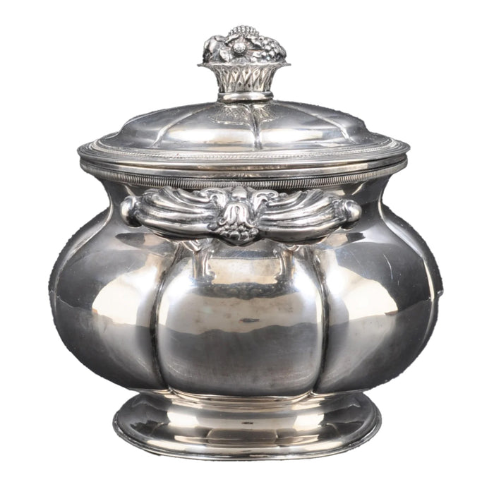 Antique French 950% Silver Sucrier/Sugar Bowl, Circa 1850