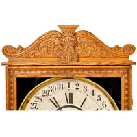 Antique American Store 8-Day Regulator (Clock) in Carved Oak Case, Circa 1890