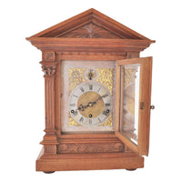 Antique German Oak Case 8-Day Westminster Chime Mantel Clock by Kienzle Uhren, circa 1900