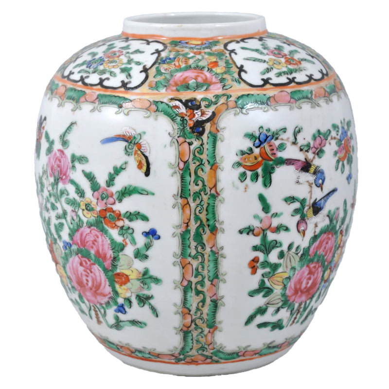 Antique 19th Century Chinese Famille Rose Porcelain Ginger Jar, Circa 1850