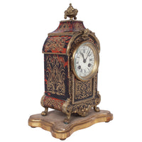 Antique French Tortoiseshell & Brass Inlaid Boulle Ormolu 8 Day Clock Paris 1880