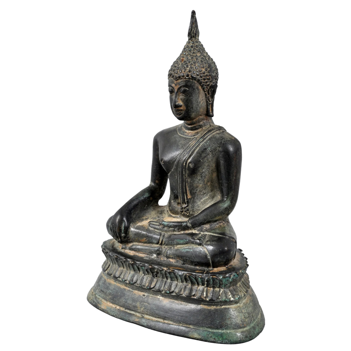 Antique Early 19th Century Southeast Asian Cast Bronze Buddha Statue Sculpture circa 1800