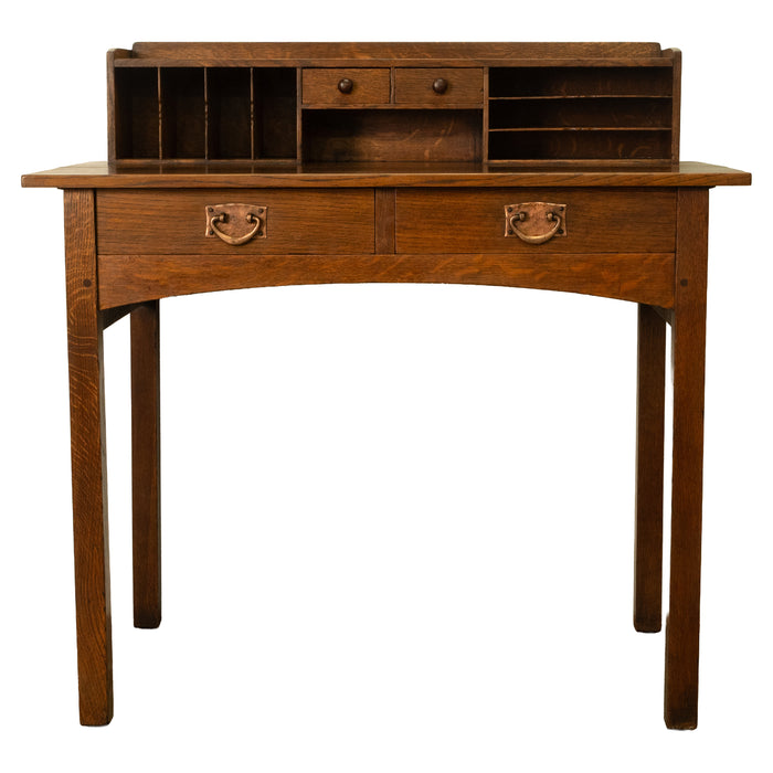 Antique American Arts & Crafts Mission Oak Gustav Stickley Postcard Desk 1905