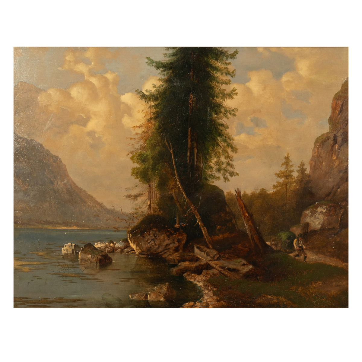 Antique Oil on Canvas Painting Jean-Michel Cels (1819–1894), Circa 1850