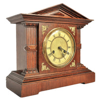 Junghans 8 Day Time & Strike Clock in Architectural Case, Circa 1900