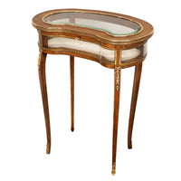Antique 19thC French Louis XV Ormolu & Walnut Bijouterie Jewelry Table Vitrine, 1880