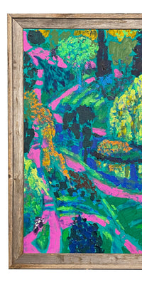 Large Expressionist Acrylic Canvas Painting "Laurelhurst Park" Portland Oregon, by Jack Mclarty 2003
