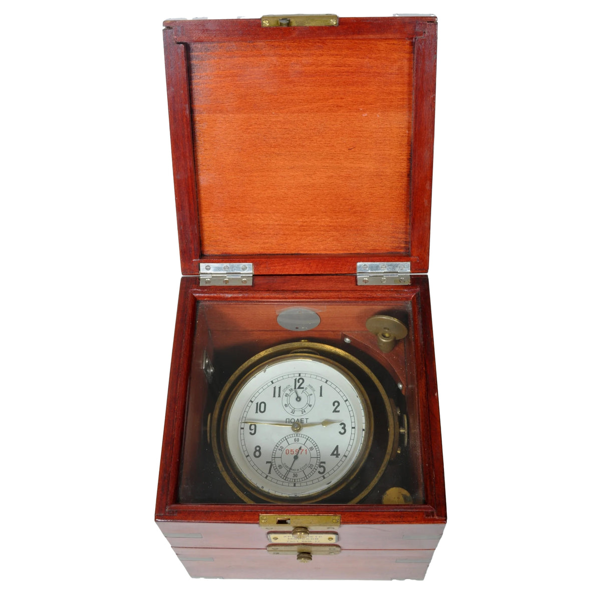 Russian Marine Chronometer in Mahogany Case