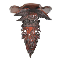 Large Antique Carved German Black Forest Walnut Eagle Wall Bracket, Circa 1875