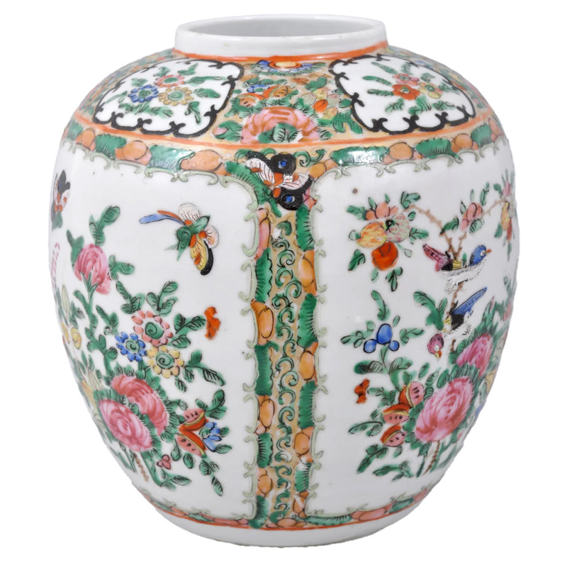 Antique 19th Century Chinese Famille Rose Porcelain Ginger Jar, Circa 1850