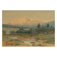 Antique Impressionist Painting "Spanish Peaks" Colorado Mountain Landscape by Charles Partridge Adams 1900