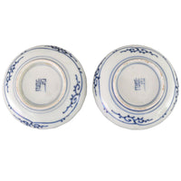 Pair of Antique Japanese Blue and White Imari Plates, Meiji Period, Circa 1880