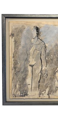 African American Painting Two Female Nudes "Conversation"by Robert Colescott, 1959 Smith Tower Gallery