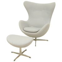 Mid Century Modern Egg Lounge Chair & Ottoman Arne Jacobsen for Fritz Hansen