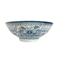 Antique Chinese 18thC Style Qianlong Qing Dynasty Blue White Porcelain Bowl 1880