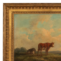 19th Century Oil Painting Pastoral Luminist Romantic Highland Cows Paris Ex-Christie's by Henry Milbourne, 1815
